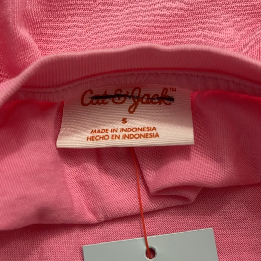 Cat & Jack girl’s short sleeve pink t- shirt with chest pocket, size S - Picture 4 of 6